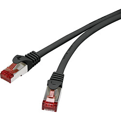 Renkforce RF-4737374 RJ45 Câble réseau, câble patch CAT 6 S/FTP 15.00 cm noir avec cliquet dencastrement, contacts dorés, ignifuge 1 pc(s) 