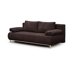 Acheter Banquette convertible 3 places MIKA - Velours côtelé marron foncé - Coffre de rangement - L 192 x H 84 x P 93 cm