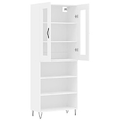 Avis vidaXL Buffet haut Blanc brillant 69,5x34x180 cm Bois d'ingénierie