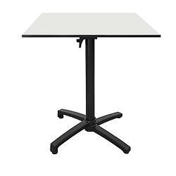 Restootab Table h90cm, pliable pour terrasse en Compact HPL blanc 70x70