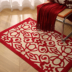 LUUCOZK Tapis de porte avant antidérapant pour entrée intérieure – Rouge-60x90cm 