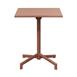 Avis Mes Ensemble table de jardin carrée + 4 chaises en métal terracotta - BACA