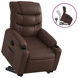 Maison Chic Fauteuil Relax pour salon, Fauteuil inclinable marron similicuir -GKD63218