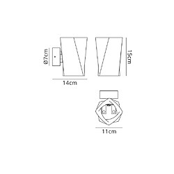 Luminaire Center Applique murale Ghery 2 Ampoules G9, ciment/noir mat