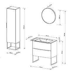 Le Quai Des Affaires Ensemble MARINA meuble + vasque + miroir + colonne / Décor Noyer pas cher