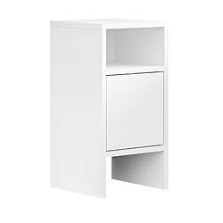 Pegane Table de chevet, table de nuit avec 1 porte coloris blanc - longueur 30 x profondeur 30 x hauteur 59 cm