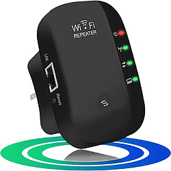 :Prolongateur de portée WiFi, amplificateur de signal WiFi jusqu'à 300 Mbps, répéteur WiFi sans fil haute vitesse 2,4 G avec antennes intégrées, port Ethernet, couverture WiFi complète à 360°, facile à installer (blanc) (noir) (noir)