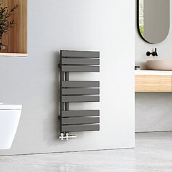 EMKE Radiateur Panneau, Sèche-serviette eau Chaude, Porte-Serviettes Pour Le Chauffage de la Salle de Bain, Chauffe Serviettes à Température Constante, 76x40cm, 360W, Anthracite 