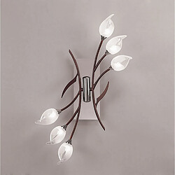 Luminaire Center Plafonnier/Applique Hollet avec interrupteur 6 Ampoules G9, chrome poli/Wenge