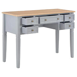 Helloshop26 Bureau table meuble travail informatique gris 109,5 cm bois 0502121