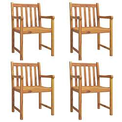 Maison Chic Lot de 4 Chaises de jardin,Fauteuil d'extérieur 56x55,5x90 bois massif d'acacia -MN54991