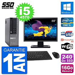 PC Dell 9020 SFF Ecran 22" Intel i5-4570 RAM 16Go SSD 240Go Windows 10 Wifi · Occasion 