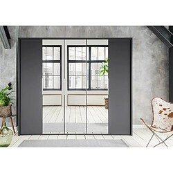 Avis Inside 75 Armoire GRACE décor graphite 2 portes pliantes 1 porte tournante 3 miroirs