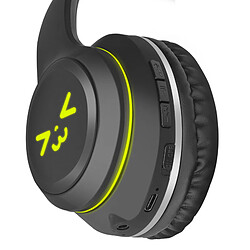 Avizar Casque Bluetooth Oreilles de Chat Lumineuses Noir