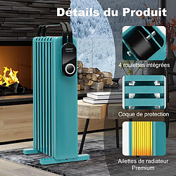 Avis Helloshop26 Radiateur à huile mobile 1500w 3 chaleurs réglable racks de serviettes double protection contre surchauffe 7 eléments vert 20_0005097