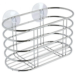 Panier de rangement en métal chrome - Ventouse - Collection Broadway - GELCO