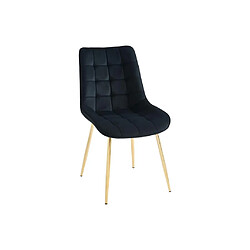 Acheter Vente-Unique Lot de 6 chaises matelassées en velours et métal doré - Noir - OLLUA