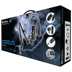 Sandberg Streamer USB Microphone Kit Microphone de studio Noir