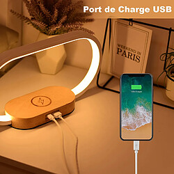 Avis Lampe de Chevet Chargeur sans Fil, Lampe de Chevet Tactile avec Port USB, Lampe Chargeur Induction avec L'horloge, Lampe de Table avec 3 Modes de Couleur et Intensité Variable, Bois&Blanc [Classe énergétique G]