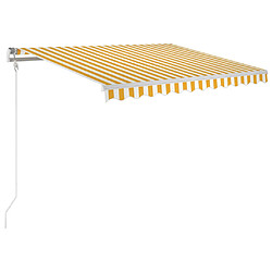 vidaXL Auvent automatique capteur de vent et LED 300x250cm Jaune/blanc