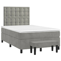 Avis Maison Chic Lit Adulte - Lit simple Lit à sommier tapissier et matelas moelleux - Meuble de Chambre - Gris clair 120x200cm Velours -MN59193