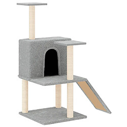 Arbre à chat avec griffoirs,niche pour chat en sisal Gris clair 109 cm -MN59006