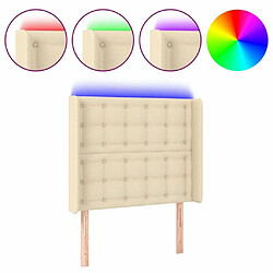 Maison Chic Tête de lit scandinave à LED,meuble de chambre Crème 103x16x118/128 cm Tissu -MN92554