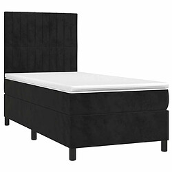 Avis Sommier à lattes LED,Cadre à lattes de lit avec matelas pour Adulte Noir 100x200cm Velours -MN35906