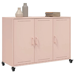 Avis vidaXL Buffet rose 100,5x39x72 cm acier