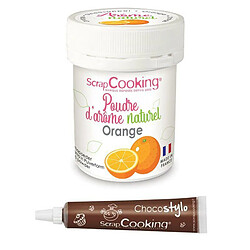 Scrapcooking Arôme alimentaire naturel en poudre orange + Stylo chocolat