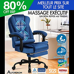 ALFORDSON Fauteuil de Bureau de Massage avec Repose-pieds Siège de jeu Exécutif