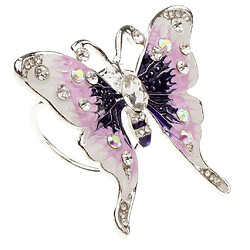 Acheter papillon strass écharpe anneau boucle boucle clip violet