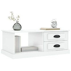 Avis vidaXL Table basse Blanc brillant 90x50x35 cm Bois d'ingénierie