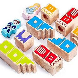 Universal Bloc de construction en bois jouet prince sauve princesse interactif enfant bloc tridimensionnel cadeau puzzle