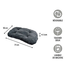 Avis Toilinux Coussin doux réversible Happy pour chien et chat - Gris anthracite - Long 77 cm