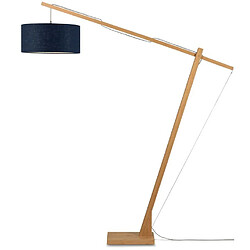 Good&Mojo MONTBLANC-Lampadaire Bambou/Lin H207cm bleu denim Good & Mojo