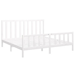 Acheter Maison Chic Lit Super King - Cadre de lit,Structure du lit Contemporain Blanc Bois de pin massif 180x200 cm -MN75585