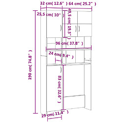 vidaXL Ensemble de meuble pour machine à laver Gris béton pas cher