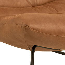 BELONG Fauteuil en Simili Marron - Pieds Métal pas cher