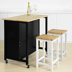 Avis SoBuy FKW74-SCH îlot de Cuisine Buffet Desserte de Cuisine à roulettes Table Roulante Meuble de Rangement