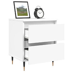 Avis vidaXL Tables de chevet 2 pcs blanc 40x35x50 cm bois d’ingénierie