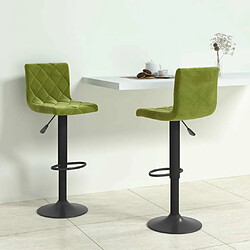 vidaXL Tabourets de bar lot de 2 vert clair velours 