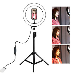 Wewoo 1.1m trépied + 10 pouces 26cm anneau LED Vlogging Light Kits de diffusion en direct