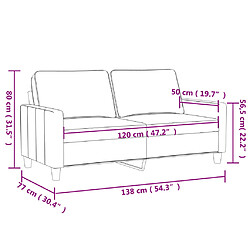 vidaXL Canapé à 2 places Marron 120 cm Tissu pas cher