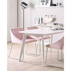 Beliani Chaise de salle à manger ARCATA Set de 2 Velours Rose