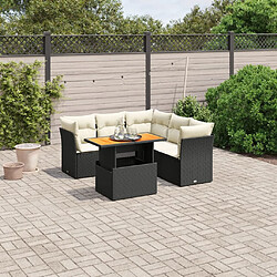 vidaXL Salon de jardin 5 pcs avec coussins noir résine tressée 