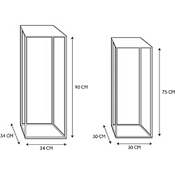 Avis The Home Deco Factory Sellette en métal martelé Mirage (Lot de 2).