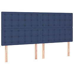 vidaXL Têtes de lit 4 pcs Bleu 90x5x78/88 cm Tissu