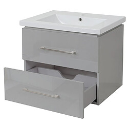 Avis Mendler Premium Meuble sous-lavabo HWC-D16, meuble sous-lavabo Meuble de salle de bain, brillant 60cm ~ gris