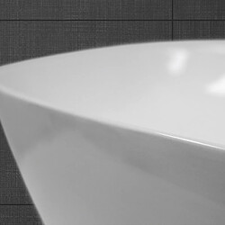 Ecd Germany Lavabo en céramique blanche vasque a poser ovale évier moderne 405x405x140 mm pas cher